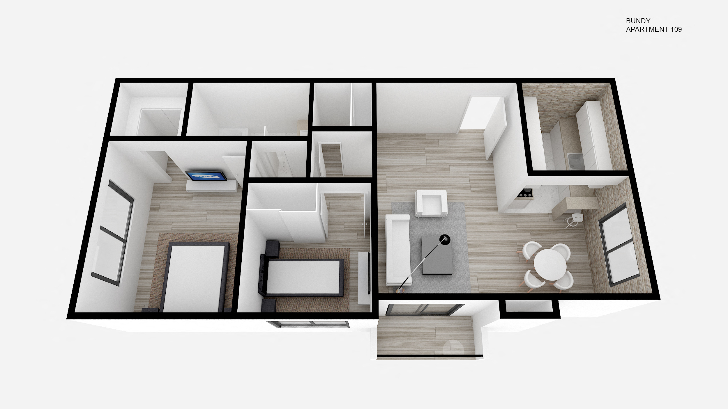 Floor plan for 1 bed, 1 bath, 902 sqft